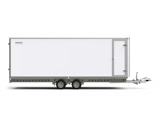 Henra gesloten plateauwagen tandemas 633x222x220cm met zijdeur