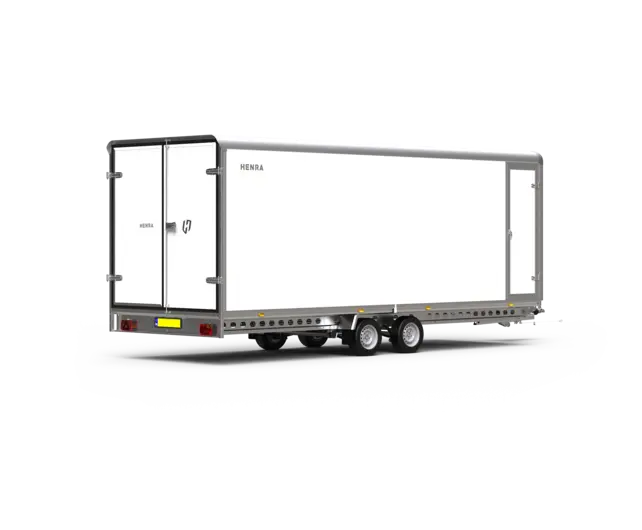 Henra gesloten plateauwagen tandemas 633x222x220cm met zijdeur