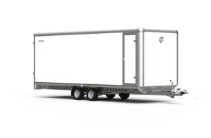 Henra gesloten plateauwagen tandemas 633x222x220cm met zijdeur