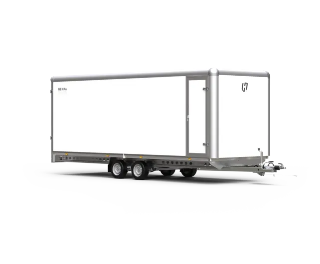 Henra gesloten plateauwagen tandemas 633x222x220cm met zijdeur