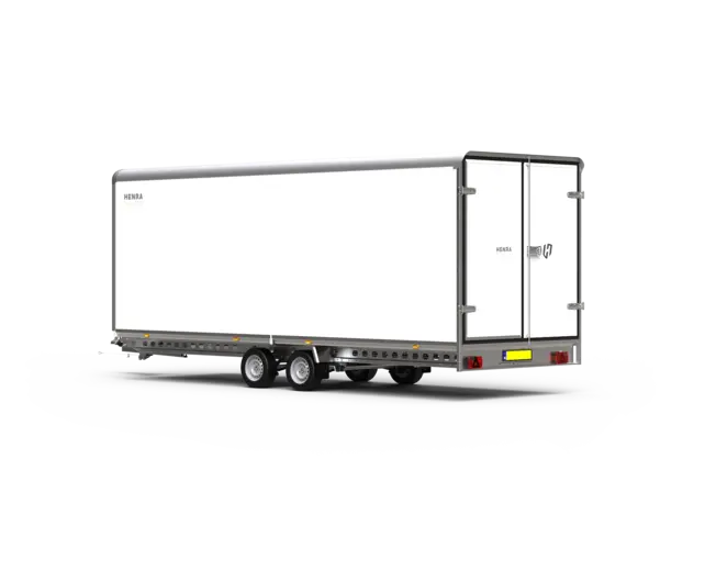 Henra gesloten plateauwagen tandemas 633x222x220cm met zijdeur