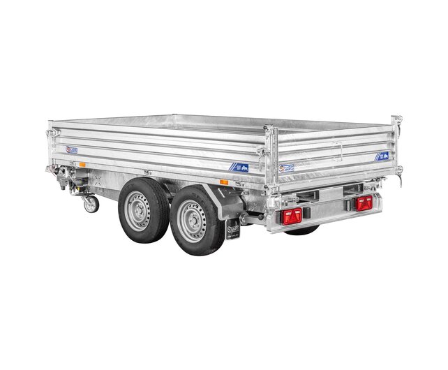 Saris driezijdige kipper 3500kg 360x176cm Heavy Duty met stalen borden