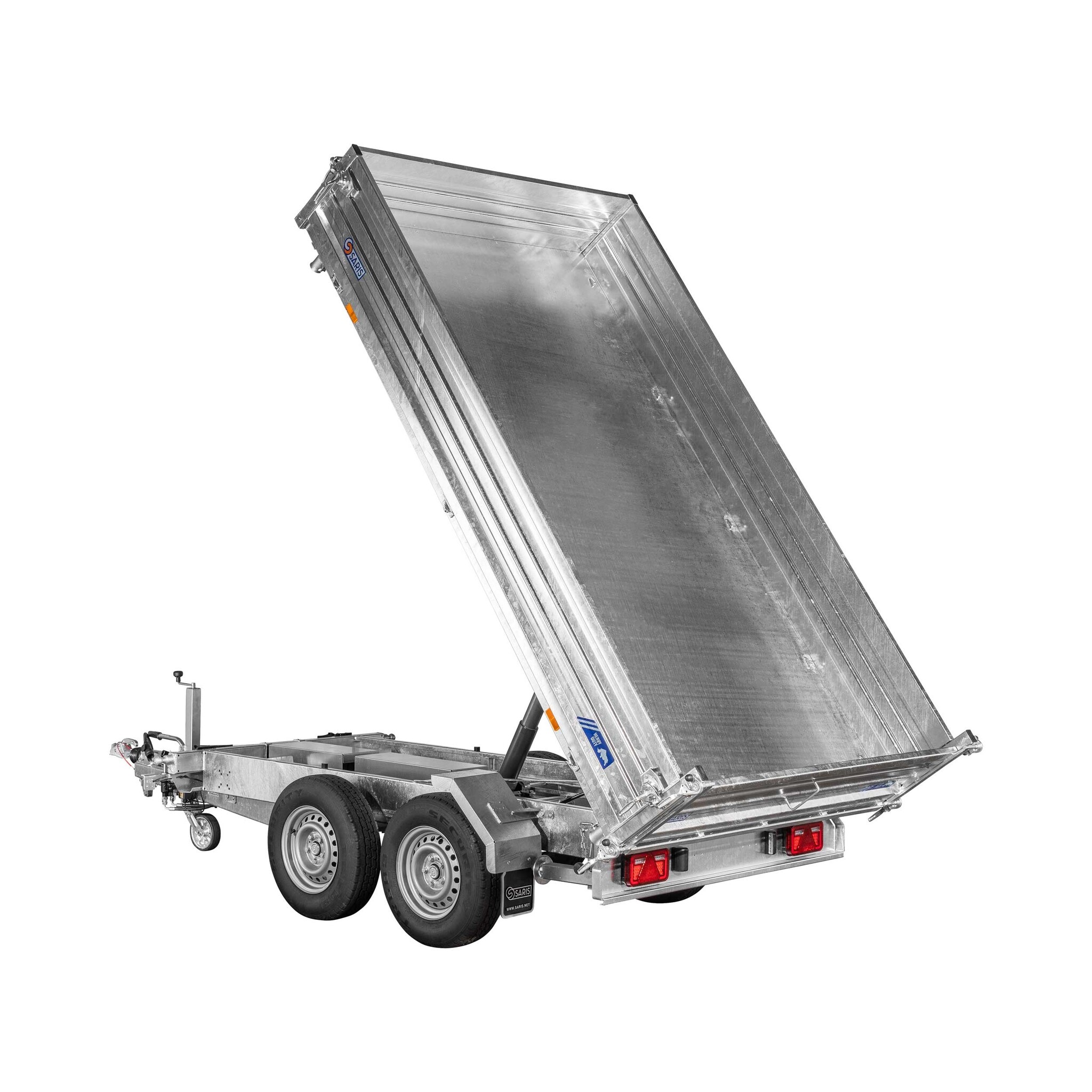 Saris driezijdige kipper 3500kg 310x176cm Heavy Duty met stalen borden