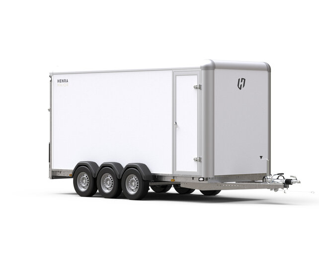 Henra gesloten aanhangwagen Tridemas 3500kg 465x184x220cm met zijdeur