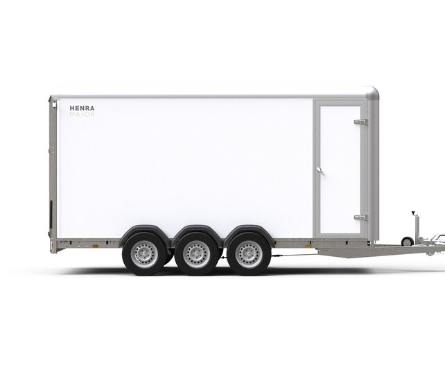 Henra gesloten aanhangwagen Tridemas 3500kg 465x184x220cm met zijdeur