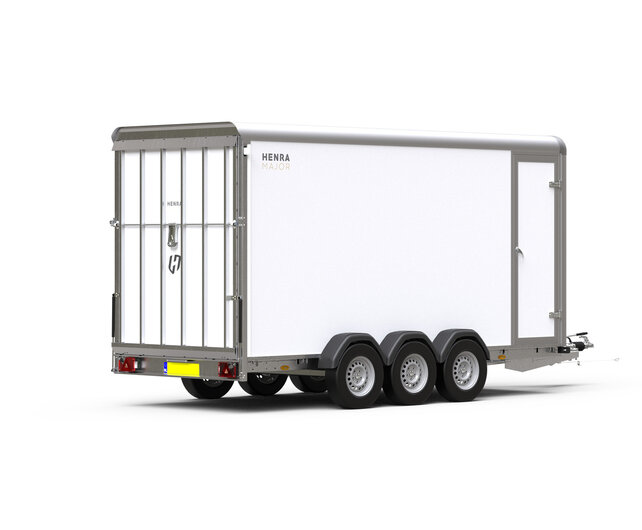 Henra gesloten aanhangwagen Tridemas 3500kg 465x184x220cm met zijdeur