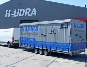 Verhuurmodel plateauwagen met huif 3500kg 611x223x220cm