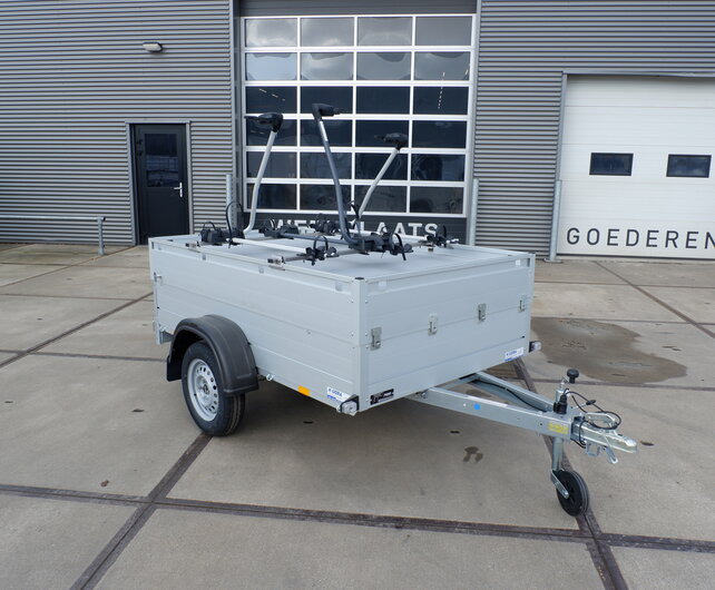 Anssems bagagewagen GT750 211x126x48cm met 3 Heudra Deluxe Fietsendragers