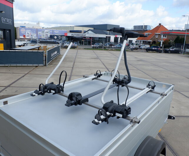 Anssems bagagewagen GT750 211x126x48cm met 3 Heudra Deluxe Fietsendragers