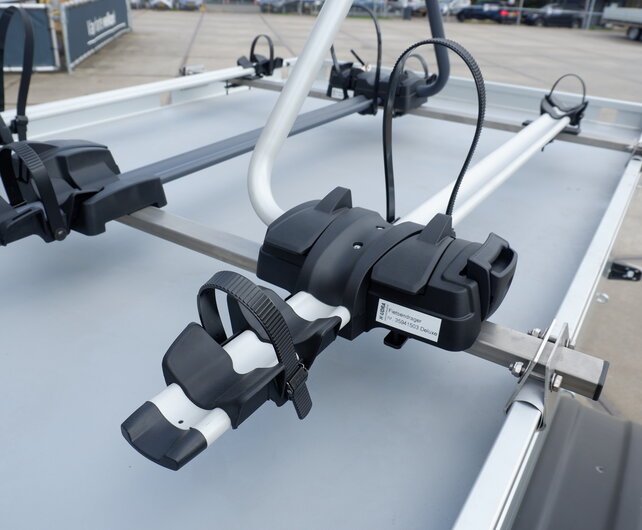 Anssems bagagewagen GT750 211x126x48cm met 3 Heudra Deluxe Fietsendragers