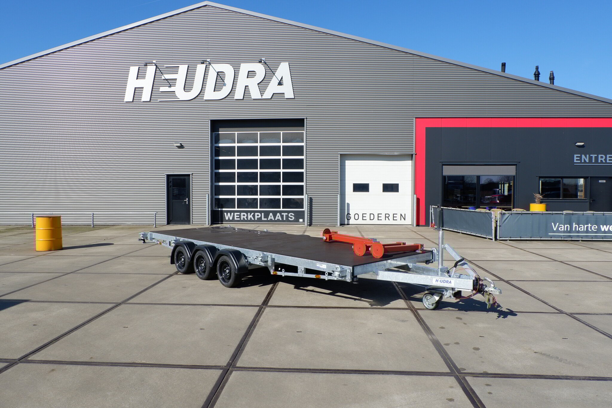 Vlemmix containertrailer 20FT 3500kg 600x244cm 3x 1800kg  assen met bodemplaat