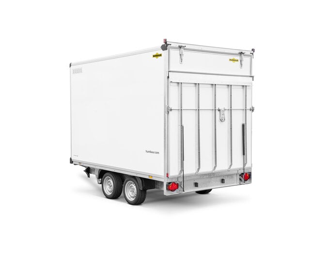 Humbaur gesloten plateauwagen 3500kg 318x173x188cm met oprijklep