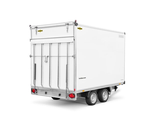 Humbaur gesloten plateauwagen 3500kg 318x173x188cm met oprijklep