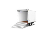 Humbaur gesloten plateauwagen 3500kg 318x173x188cm met oprijklep