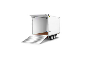 Humbaur gesloten plateauwagen 3500kg 318x173x188cm met oprijklep