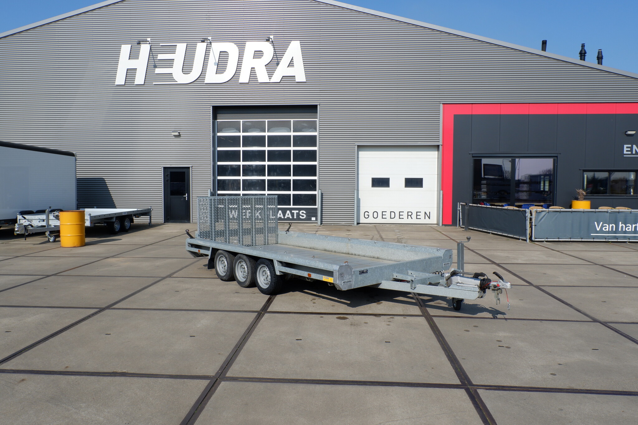 Gebruikte Hulco machinetransporter 3500kg 394x180cm klep 100cm
