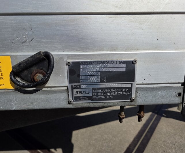 Gebruikte Saris bakwagen 300x131cm 2000kg
