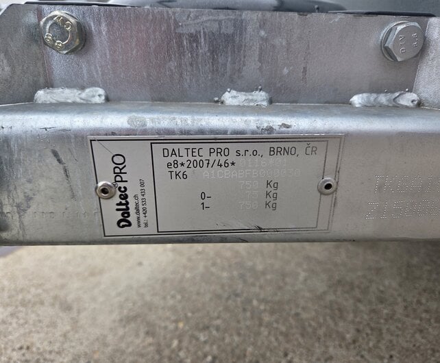 Gebruikte Daltec zakbare Motortransporter 750kg 220x130cm