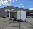 Humbaur gesloten plateauwagen 3500kg 618x203x209cm met verkoopklep