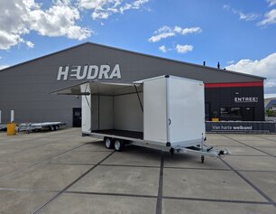 Humbaur gesloten plateauwagen 3500kg 618x203x188cm met verkoopklep