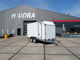 Humbaur gesloten bakwagen 2500kg 418x173x209cm met zijdeur en schuin dak