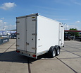 Humbaur gesloten bakwagen 2500kg 418x173x188cm met zijdeur en schuin dak