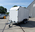 Humbaur gesloten bakwagen 2500kg 418x173x188cm met zijdeur en schuin dak