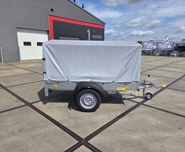 Humbaur Steely bakwagen 750kg met huif en neuswiel 205x109x100cm