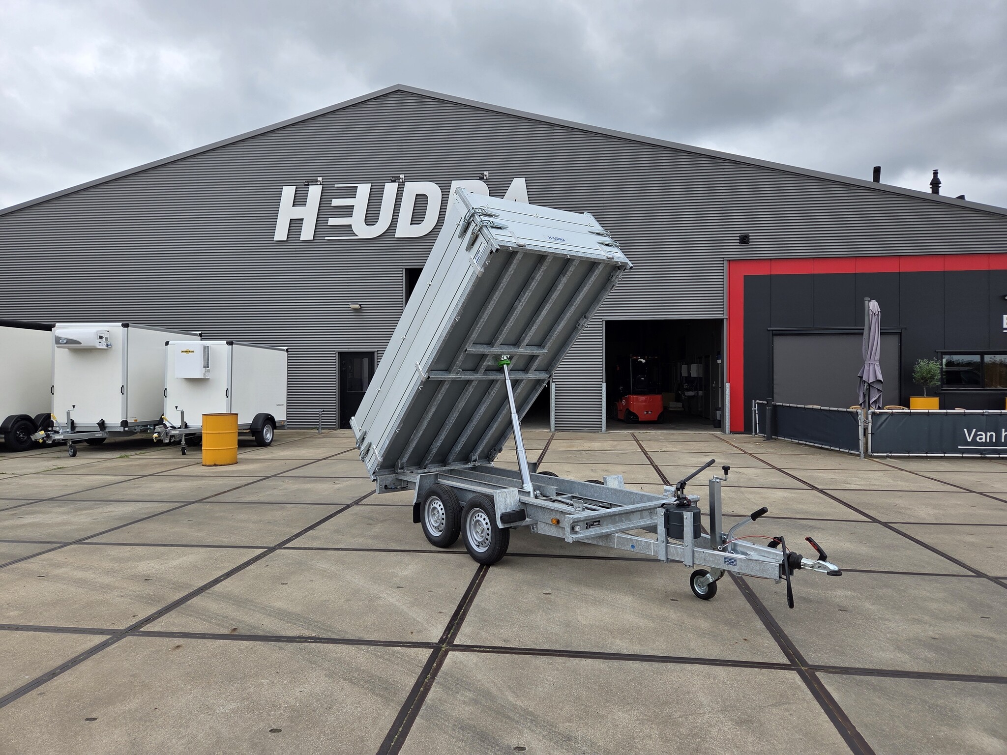 Anssems KSX 2000kg 305x153cm achterwaartse kipper handbediend met opzetborden