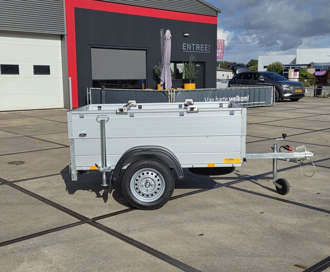 Anssems bagagewagen GT500 181x101x48cm met reservewiel, dakdragers en steunpoten