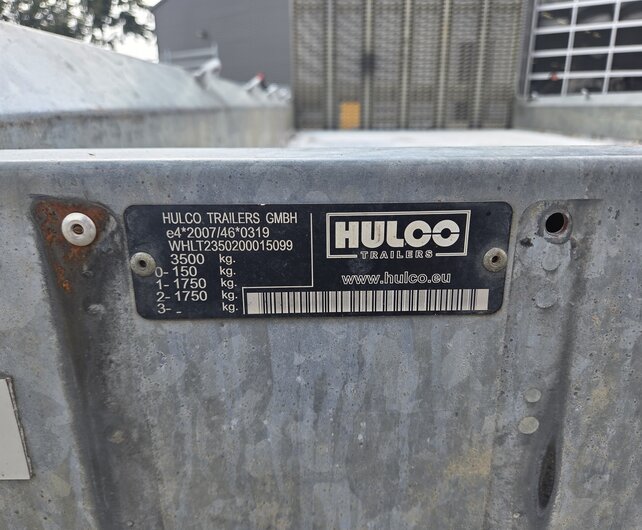 Gebruikte Hulco machinetransporter 3500kg 394x180cm