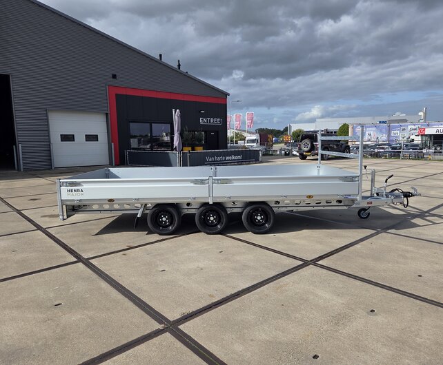 Henra plateauwagen tridemas 3500kg 453x202cm