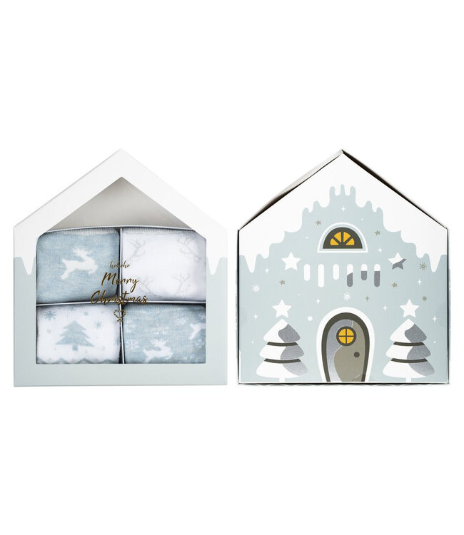 Kerstsokken in cadeaudoos 4 paar