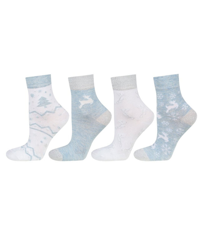 Kerstsokken in cadeaudoos 4 paar