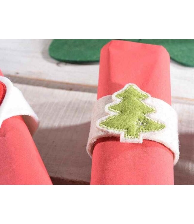 Vilten servethouder Kerstmotief 3 stuks