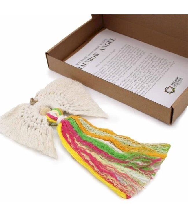 Macramé engel  regenboog
