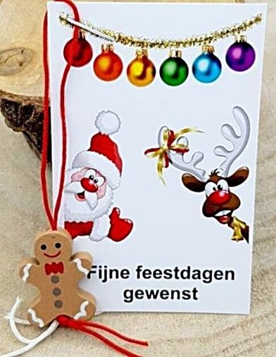 Kerstkaartje met een cadeautje