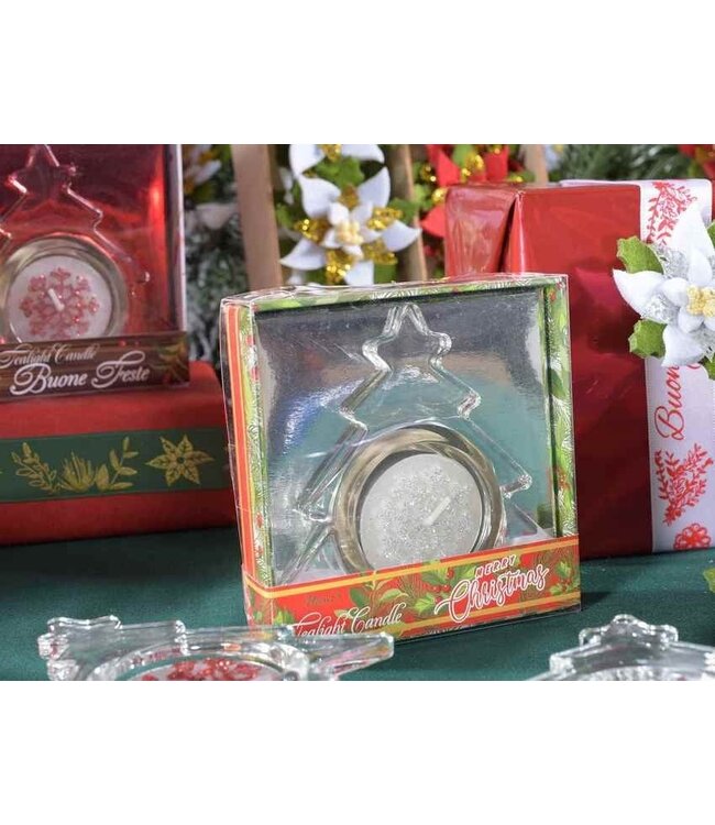 Theelichthouder kerstboom in gift box