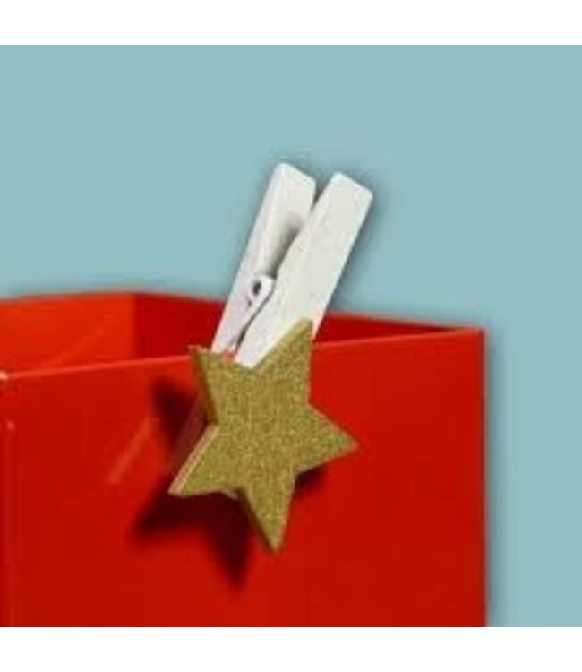 Knijper met Ster Goud 5 stuks