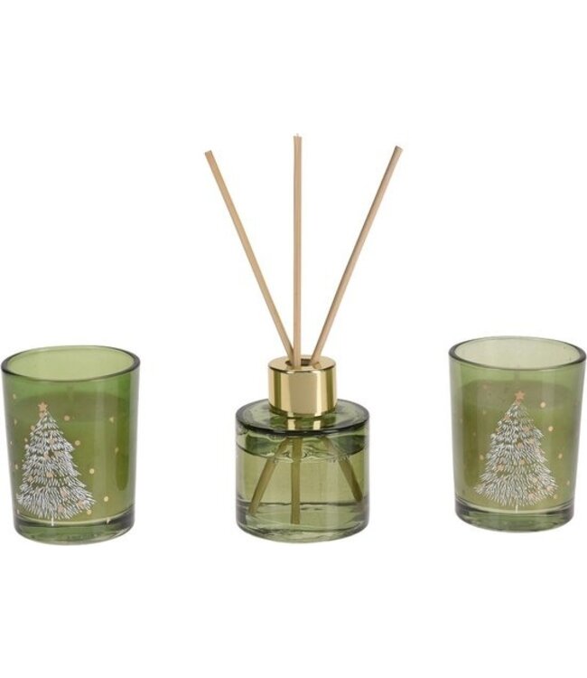 Kerst geurset Dennenboom 3 delig