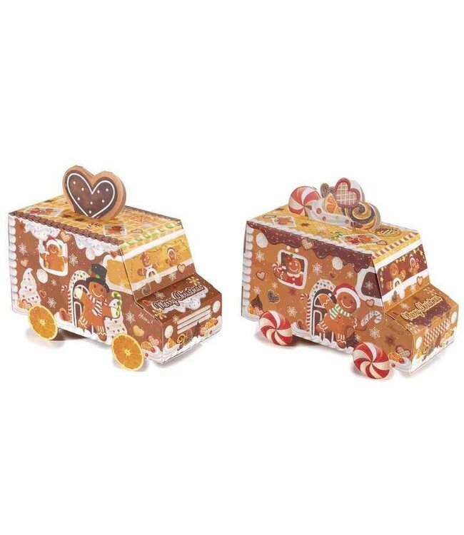 Kerst bus doosje  in peperkoek Biscuits disign