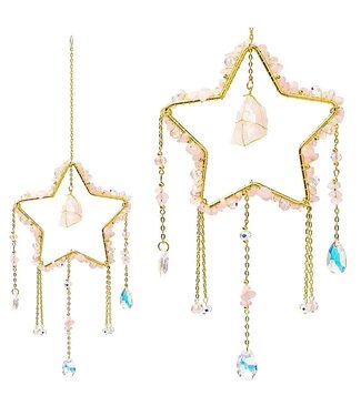 Suncatcher ster met rozenkwarts
