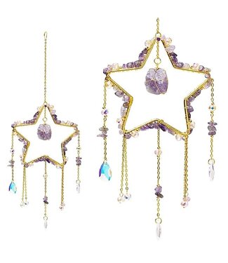 Suncatcher ster met amethist