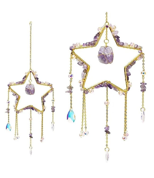 Suncatcher ster met amethist