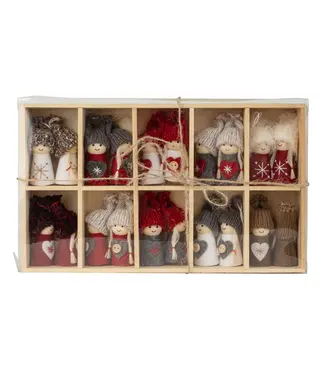 Houten kerstpoppetjes 20 stuks