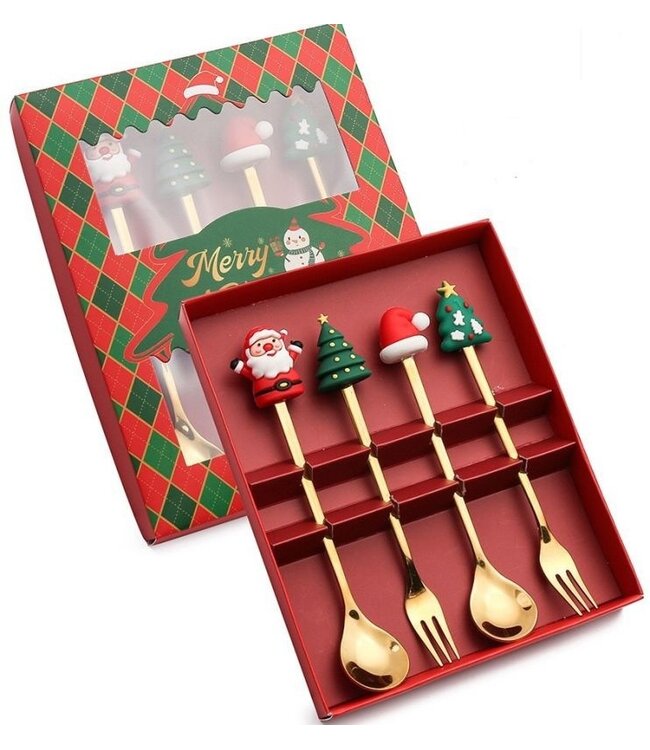 Kerst Bestek Set - 4-delig