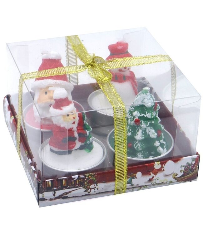 Kerst kaarsjes cadeauset van 4 stuks