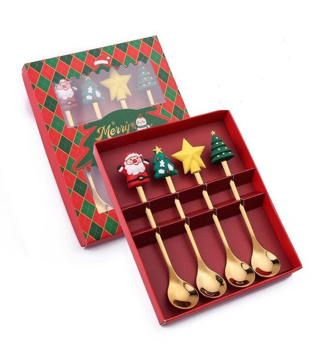 Kerst lepeltjes - 4 delig