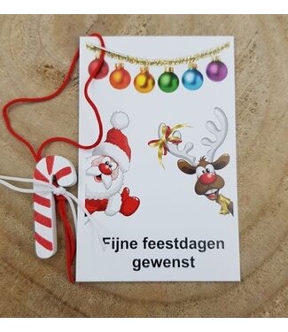 Kerstzuurstokje op kaartje