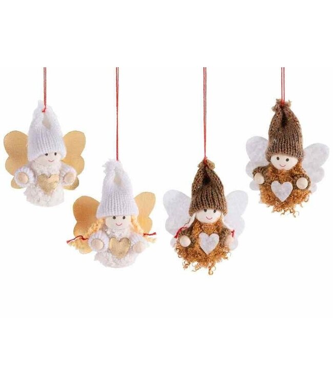 Houten engel hanger met hartje